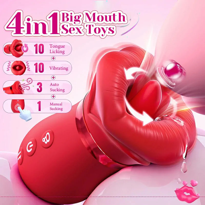 Rechargeable Silicone Vibrator Tongue Sucking Vibrator