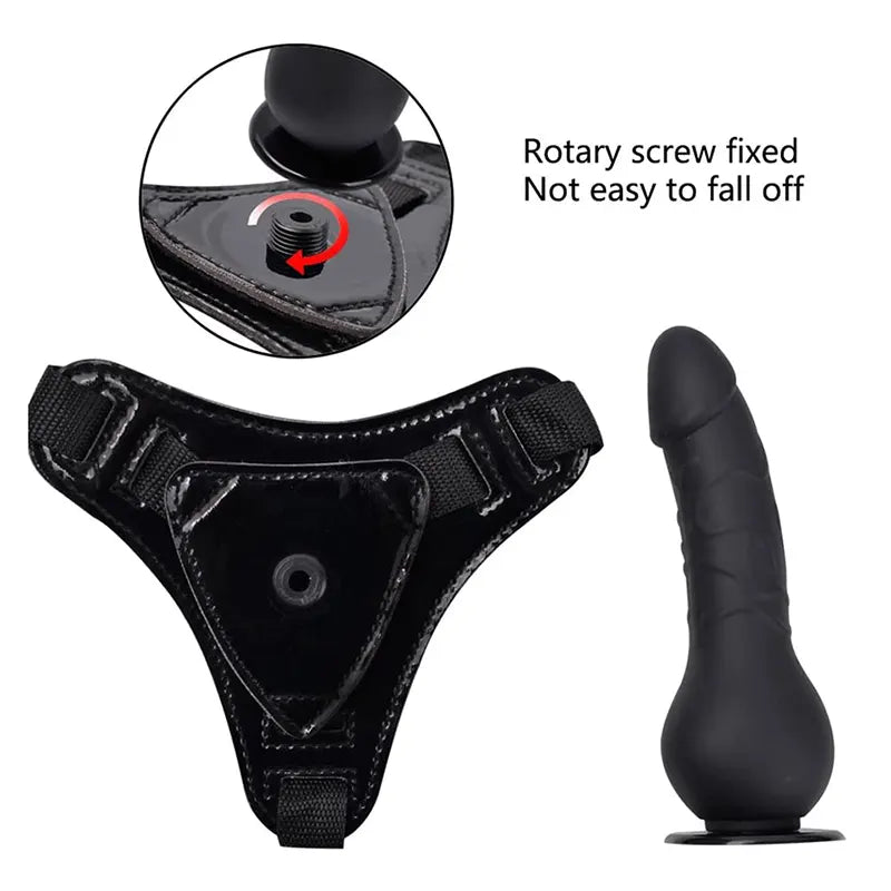 5.5Inch Adjustable Strap On Harness Silicone Dildo